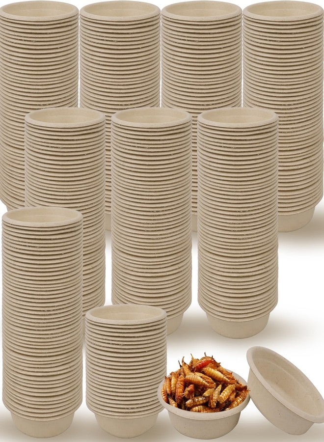 BUWUSMU 400 قطعة أكواب ورقية سعة 1 أونصة، أكواب طعام وماء للوزغات الصغيرة والسحالي والعناكب والزواحف - ملحقات رف أطباق التغذية للحيوانات الأليفة - Image 1